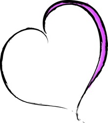 Pink Vector Heart on white background