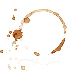 Vector Brown Coffee cup mark on white
