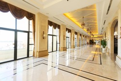 modern hotel interior and corridor