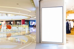 corridor with light box in modern shopping mall