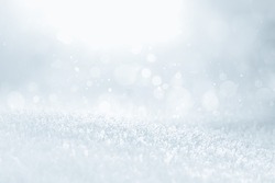 COLD SILVER ICE BACKGROUND WITH SOFT BOKEH LIGHTS, FROSTY WINTER BACKDROP FOR MONTAGE PRODUCTS AND CHRISTMAS PRESENTS