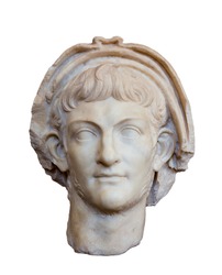 Portrait of Roman emperor Nero (Reign 54-68 AD), isolated