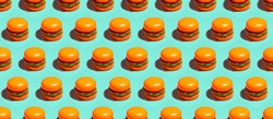Minimal seamless pattern burger fast food concept
