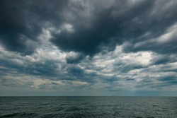 Clouds and Rain over the Black Sea in Constanta