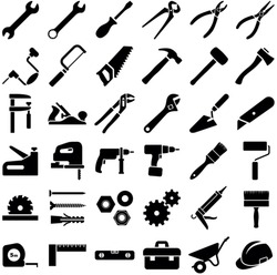 Construction tool icon collection - vector illustration 