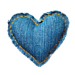 Valentine jeans heart. Isolated on white.