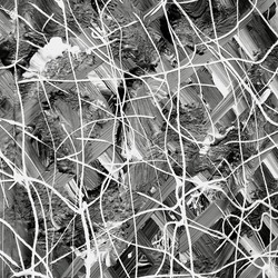 Digitized image of artsy abstract painting background in black and white colors.  Although it monochromatic, it is reach in textures. 3d rendering 