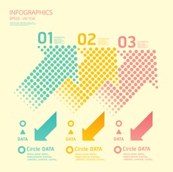 dots arrows soft color / can be used for infographics / numbered banners / graphic or website layout vector