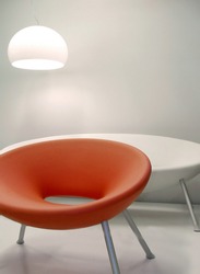 Interior retro design chairs with lamp