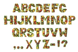 Fruit and vegetable alphabet colection