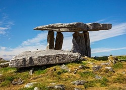 Poulnabrone dolmen, portal tomb in the Burren, County Clare, Ireland