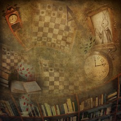 Abstract background to the novel Alice in Wonderland.