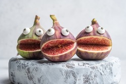 Spooky figs monsters for Halloween party