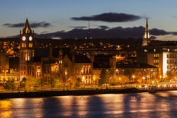 Panorama of Derry. Derry, Northern Ireland, United Kingdom.