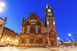 Guildhall in Derry. Derry, Northern Ireland, United Kingdom.