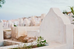 Muslim cemetery graves. Fez, Morocco, North Africa.