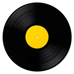 A 12-inch LP vinyl record isolated on white background with clipping paths