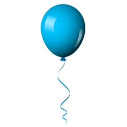 Vector illustration of blue shiny balloon