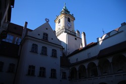 Day view of Bratislava architecture in the city center