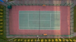 The old tennis court shot. Top view