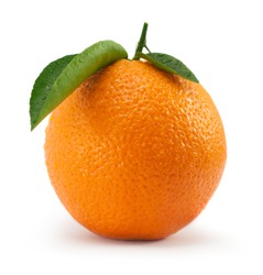 Orange with leaf