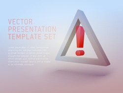 vector 3d empty template caution sign
