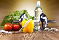 Healthy lifestyle concept, Diet and fitness 