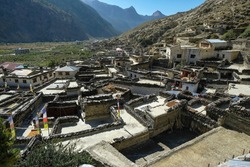 Views of Marpha village in Mustang district, Nepal.