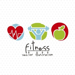 fitness drawing over white background. vector illustration