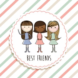 best friends design , vector illustration