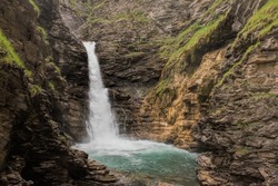 waterfall of the Lance in Colmars in the Alps