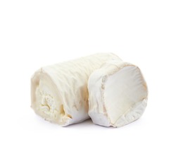 Stick of a goat cheese isolated over the white background