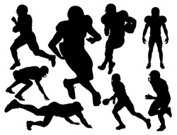 vector american football players silhouette