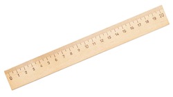wooden ruler isolated on white