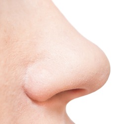 woman nose isolated on white background