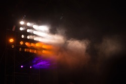 tower of lighting effects in concert hall