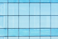 Blue Glass Window closeup detail