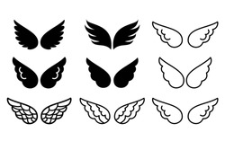 Wings icon vector