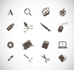 Graphic designers tools icon set 