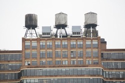 Water tanks in the building top.