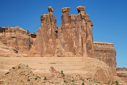 The Three Gossips in Arches National Park, Utah, USA.