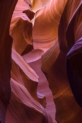 Winding walls in Lower Antelope Canyon, Arizona, United States.