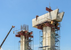 Construction supporting column of concrete bridge