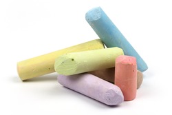 colored chalk for drawing on a white background