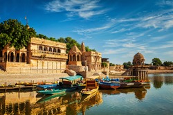 Gadi Sagar - artificial lake. Jaisalmer, Rajasthan, India