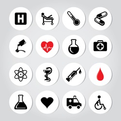 Vector illustration of medic icons.