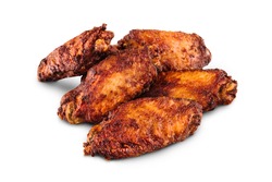 A tasty chicken wings on white background