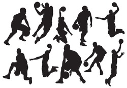 Vector silhouettes of basketball