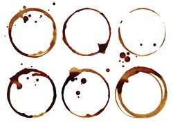 Coffee cup rings isolated on a white background