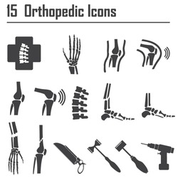 15 Orthopedic and spine symbol - vector illustration